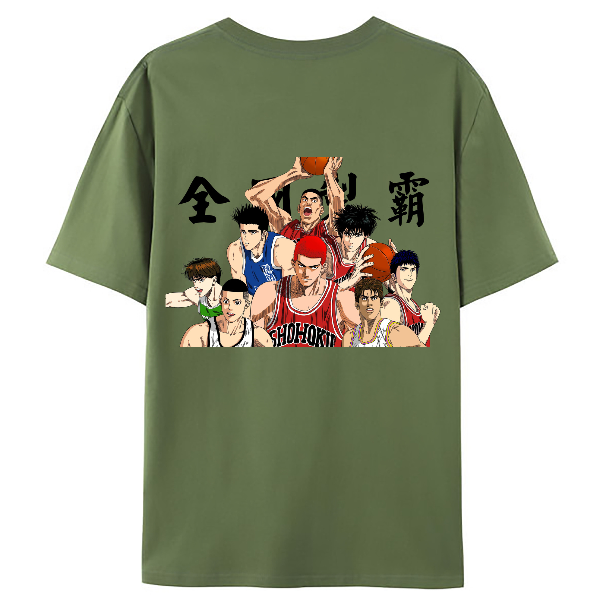 （画像用） SLAM DUNK／スラムダンク 綿100％ メンズ半袖Tシャツ（バックプリント） 通気性